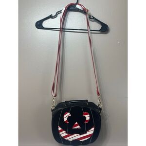 NWOT Backstitch Bruja Candy Cane Black Pumpkin Crossbody Purse Bag